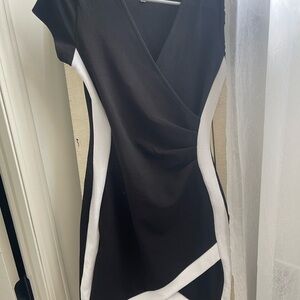 Black dress white details